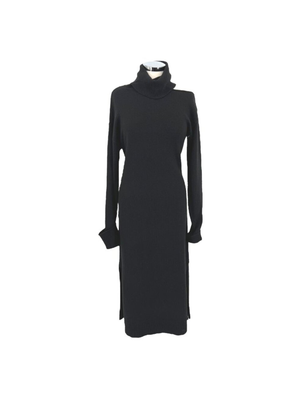 PAIGE Raundi Cutout Turtleneck Midi Sweater Dress Black Wool Blend Size XS NWOT